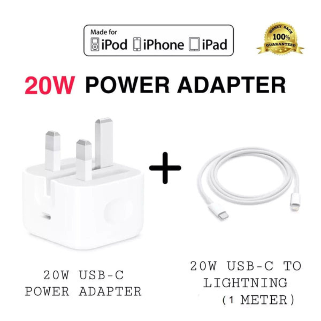 Pack of 2 :20w Original Adapter with 20w Lightning Cable